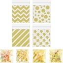 Bolsas de Celofan Doradas Autoadhesivas 10x10cm Und Varios Diseños