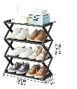 Zapatera 4 niveles desarmable rack metal plástico 49x42x8.5 cm UND