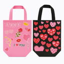 Bolsa de Tela Diseño de Corazones Variados Und