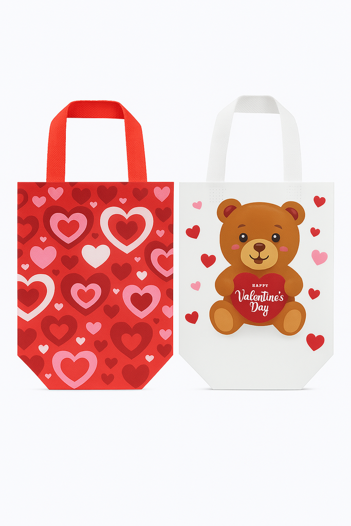 Bolsa de Tela Diseño de Corazones Variados Und