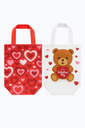 Bolsa de Tela Diseño de Corazones Variados Und