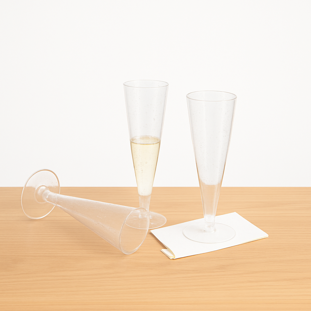 Copas de Champaña de Plástico 4.5oz 10 Unds Sin BPA