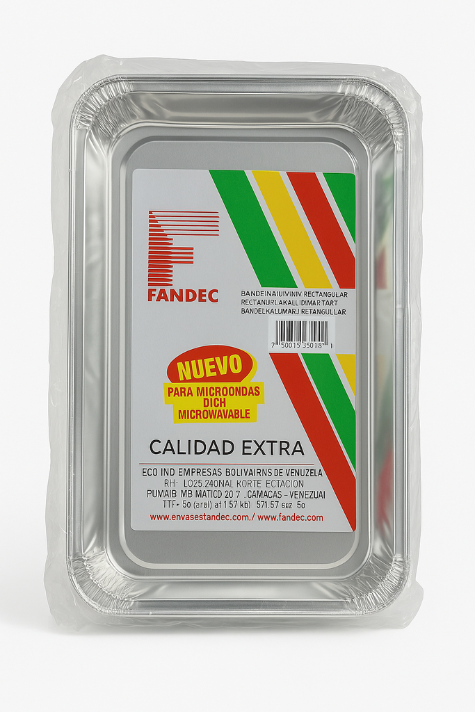Bandeja Aluminio con Tapa 3100 Paq x 3 Unds FANDEC