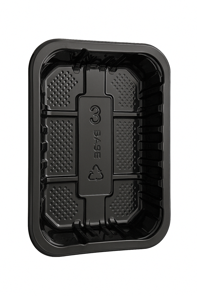 Bandeja Plastica Ecotray Negra 14x21x5 Und