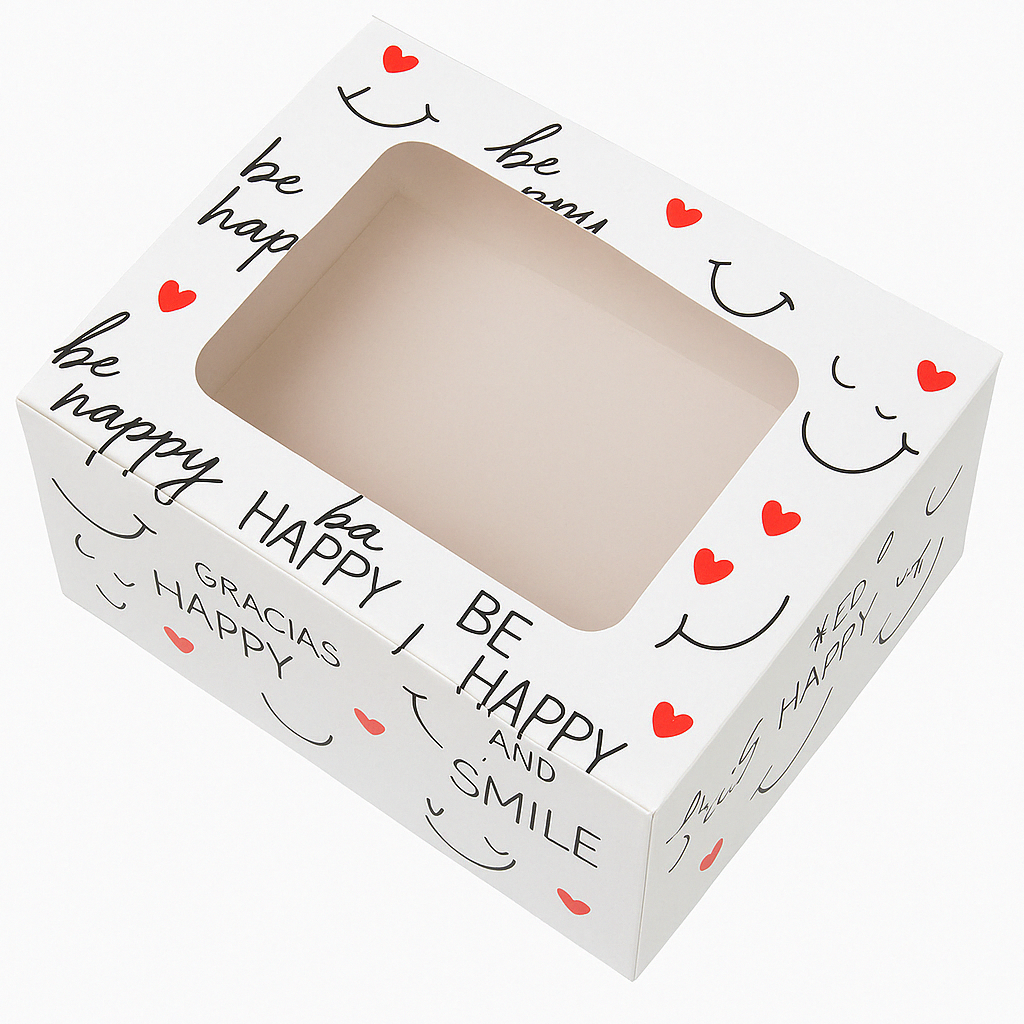 Caja con Acetato Dulce Be Happy Love #3 15x12.5x8 Und