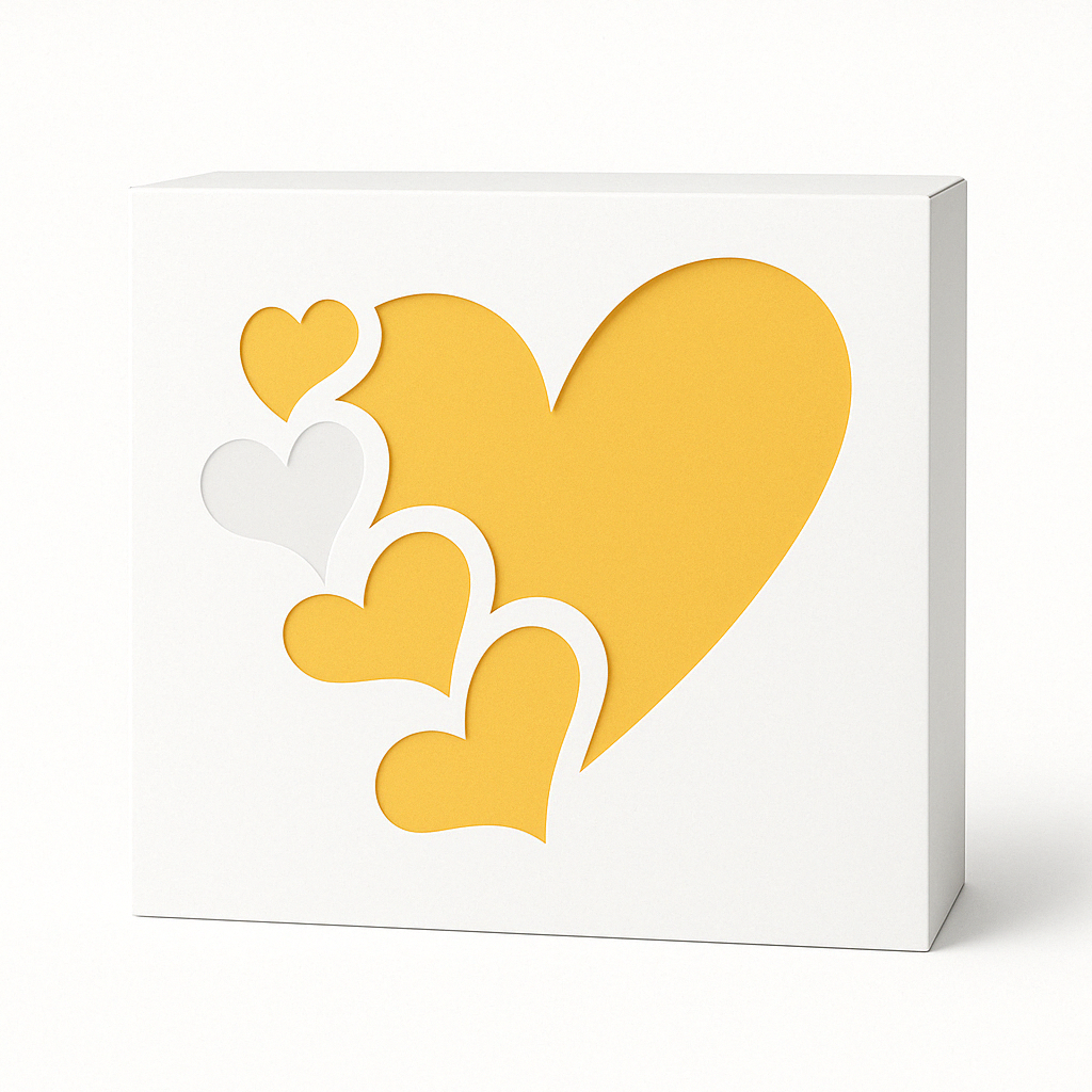 Caja con Acetato para Torta de Corazon Blanca 25x25x15 Und