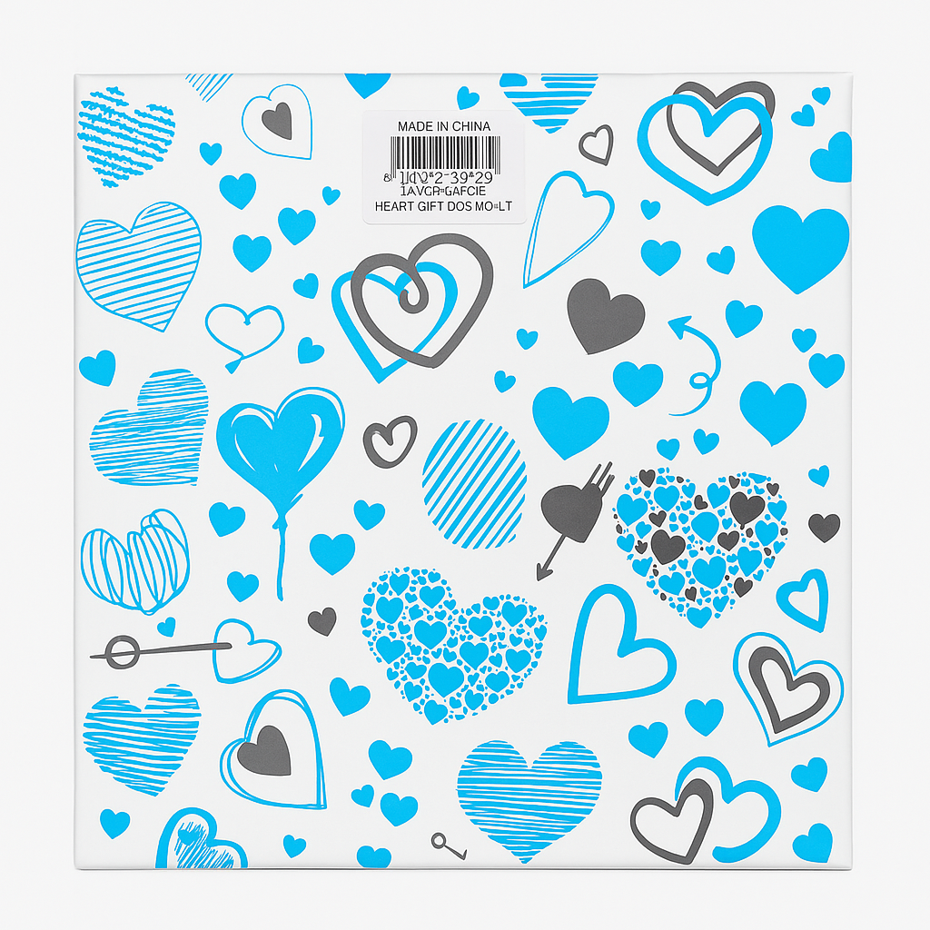 Caja de Torta Corazon Azul Und FANDEC