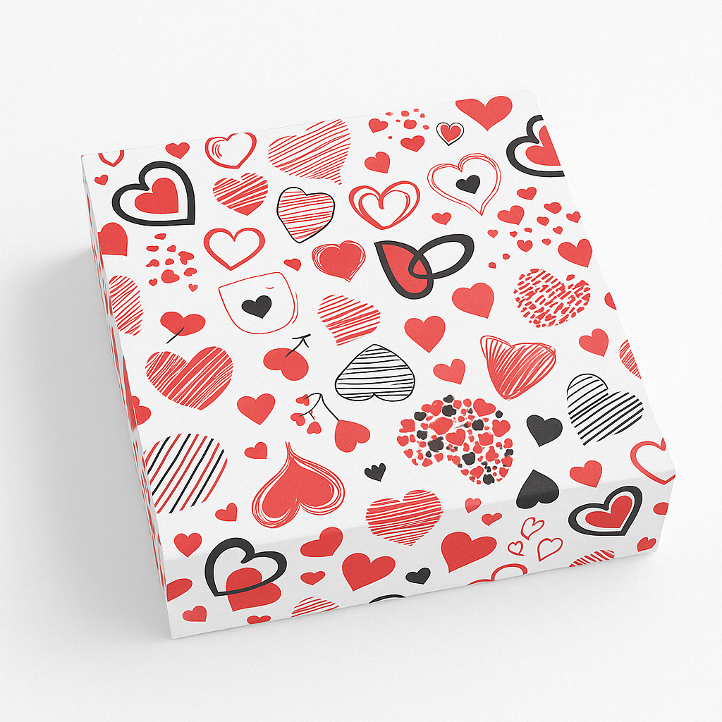 Caja de Torta Corazon Rojo Und FANDEC