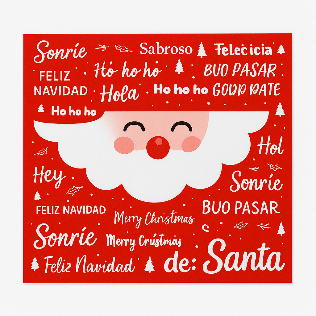 Caja para Torta Navidad Santa Hola Rojo Und