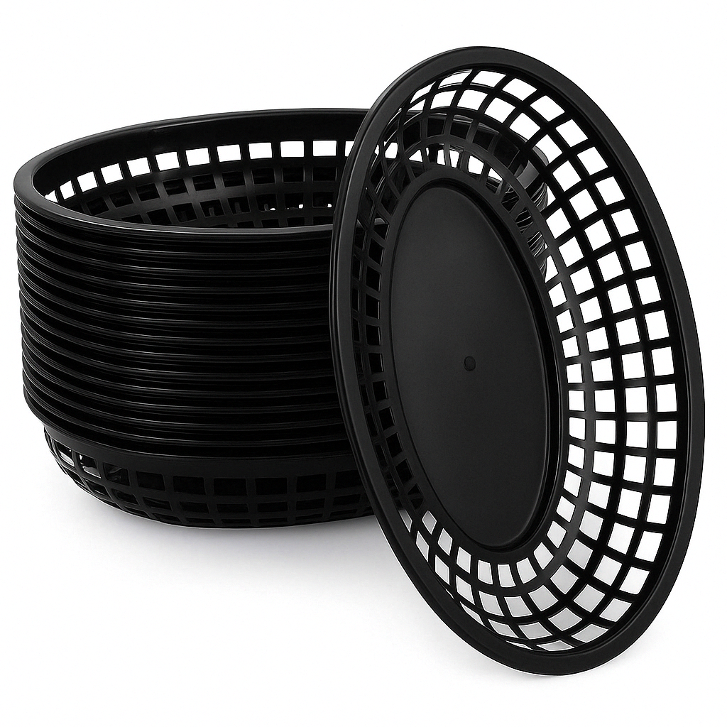 Cesta Plastica Reutilizable Negra Und