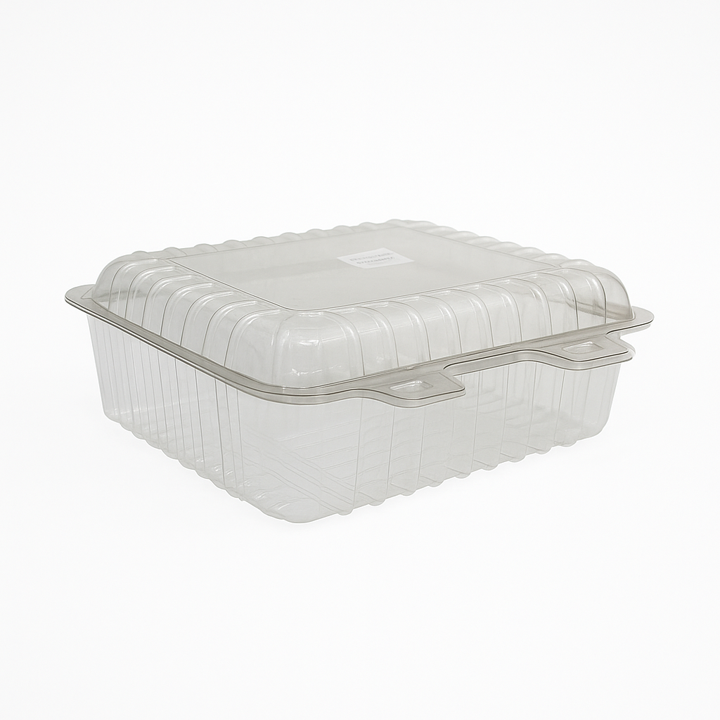 Envase PET Rectangular Transparente 12G/1250cc/42oz Und DELIGOURMET