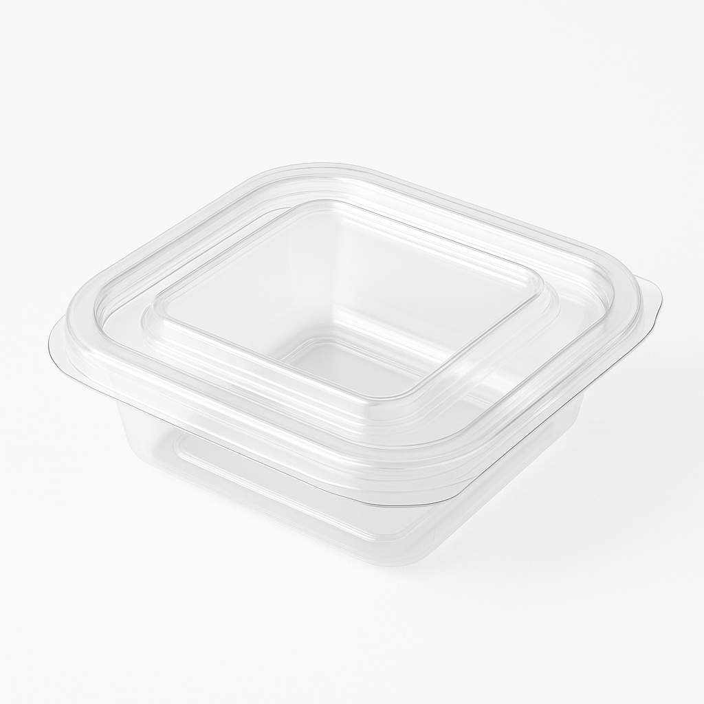 Envase Deli Cuadrado 8oz con Precinto Und GALVANOTEK