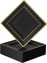 Kit de 50 Platos Cuadrados y 50 Tenedores Und