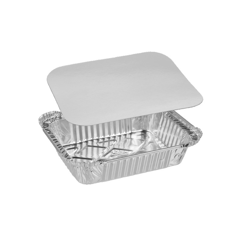 Bandeja de Aluminio con Tapa Metalizada 705/420/450cc Und