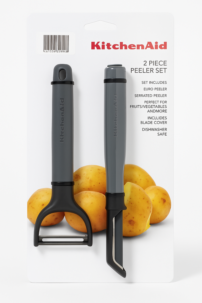 Set de Peladoras Gris 2 Unds KITCHENAID Contiene 1 Pelador Euro y 1 Pelador en Y