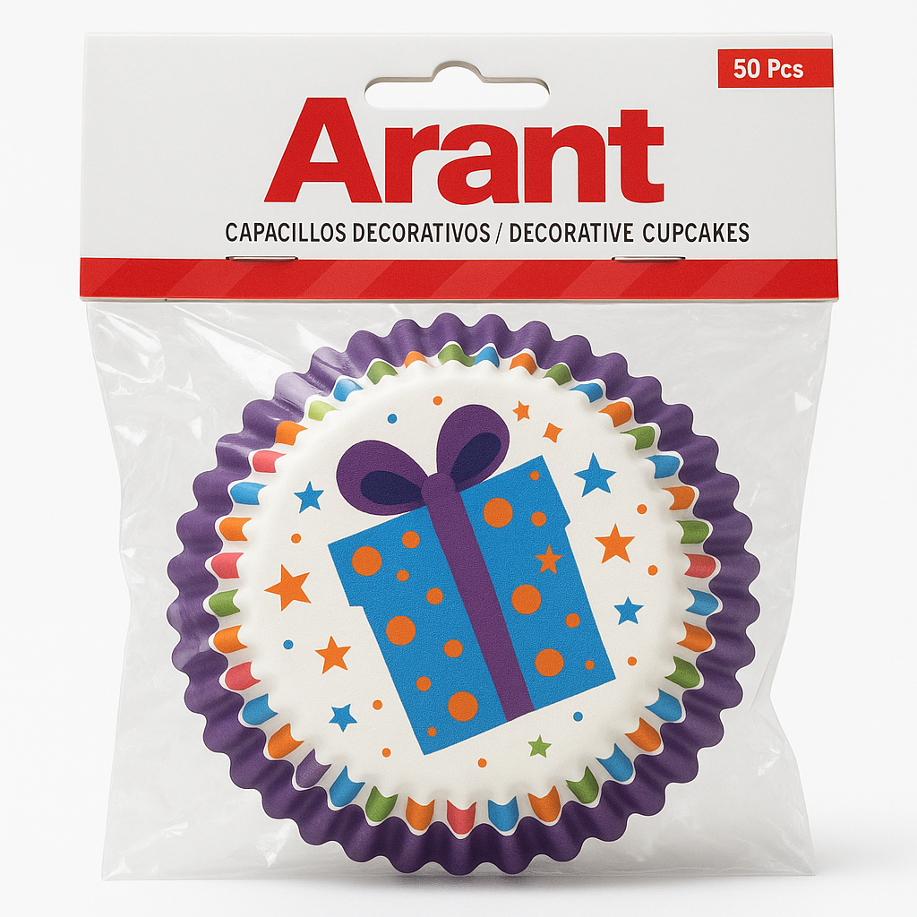 Capacillos #11 Blanco con Detalles Morados y Regalos 50 Unds ARANT