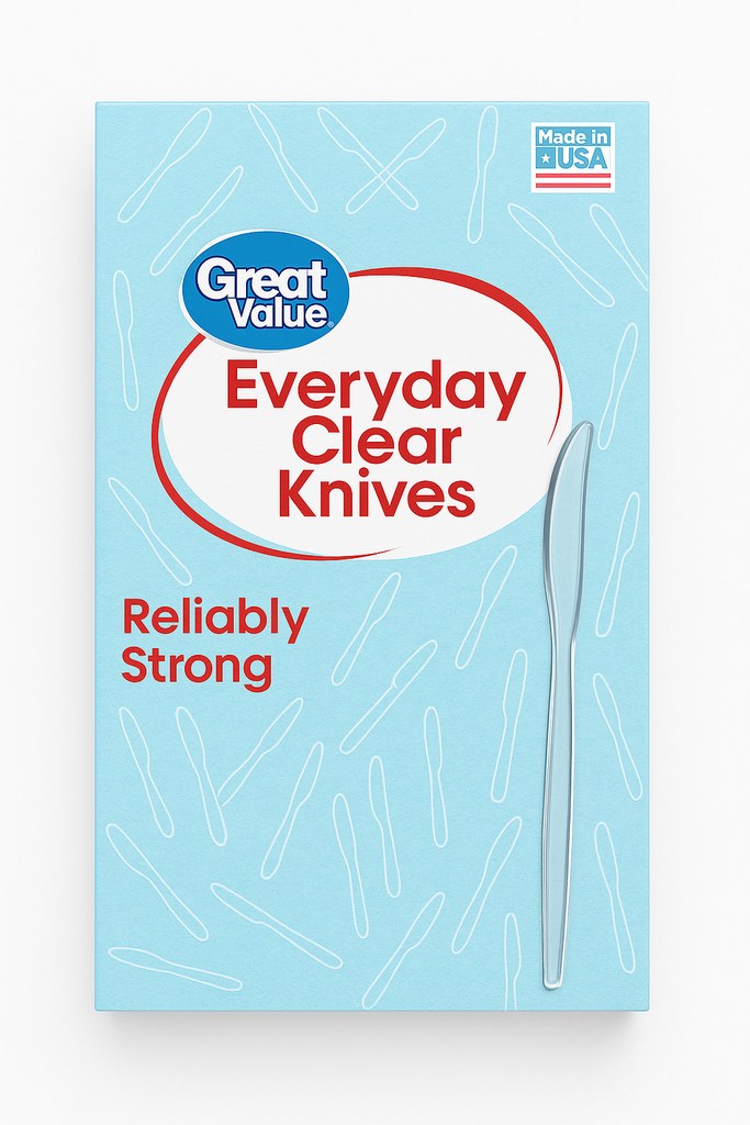 Set de Cuchillos Desechables Transparentes 48 Unds GREAT VALUE