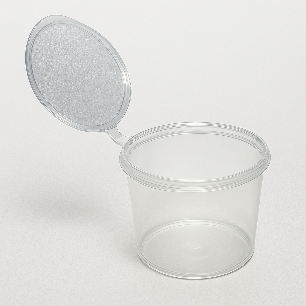 Envases para Salsa Transparentes con bisagra 1oz 50 Unds 