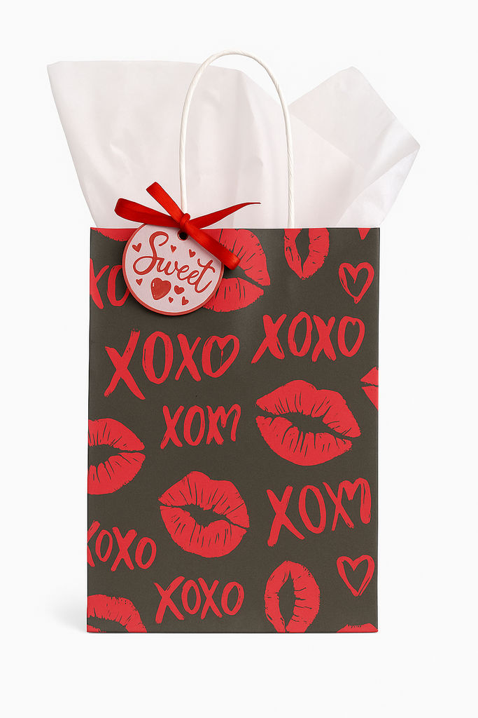 Bolsa de Papel con Tarjeta Und Incluye Papel de Seda 