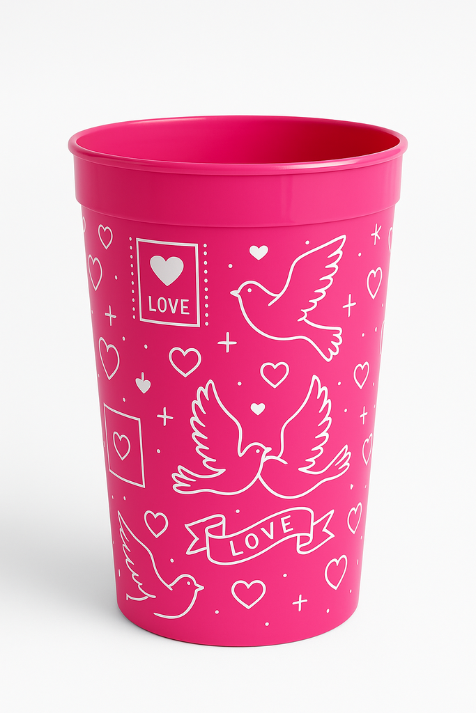 Vaso Plastico de Corazones Und