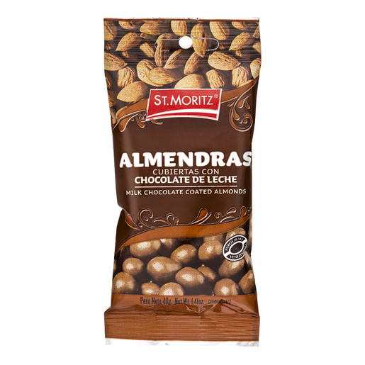 Grageado Almendras de Chocolate con Leche 40gr Und ST MORITZ