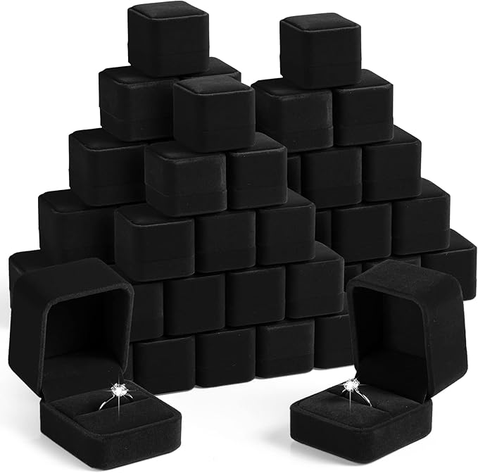 Caja de Terciopelo para Anillo 4.5×5×4 cm Und Para Boda Propuesta o Exhibición