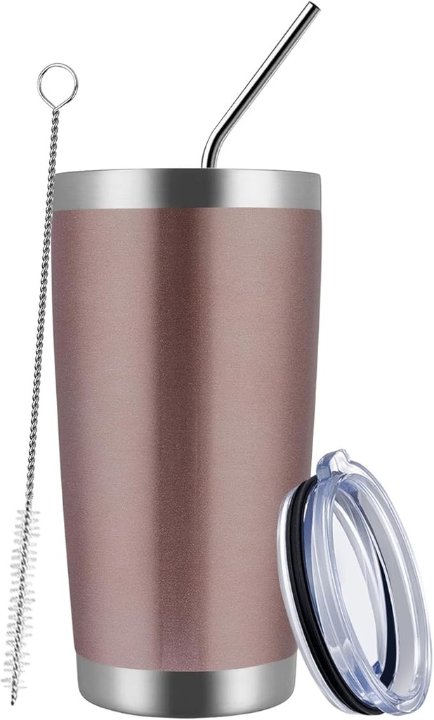 Vaso Rosado con Aislamiento Térmico de 18 onzas Und HASLE OUTFITTERS Incluye 2 Pillidos y su limpiador