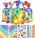 Bolsas de Celofan Diseños de Arcoiris 27.5x12.5cm Und Varios Modelos con Lazo Giratorio
