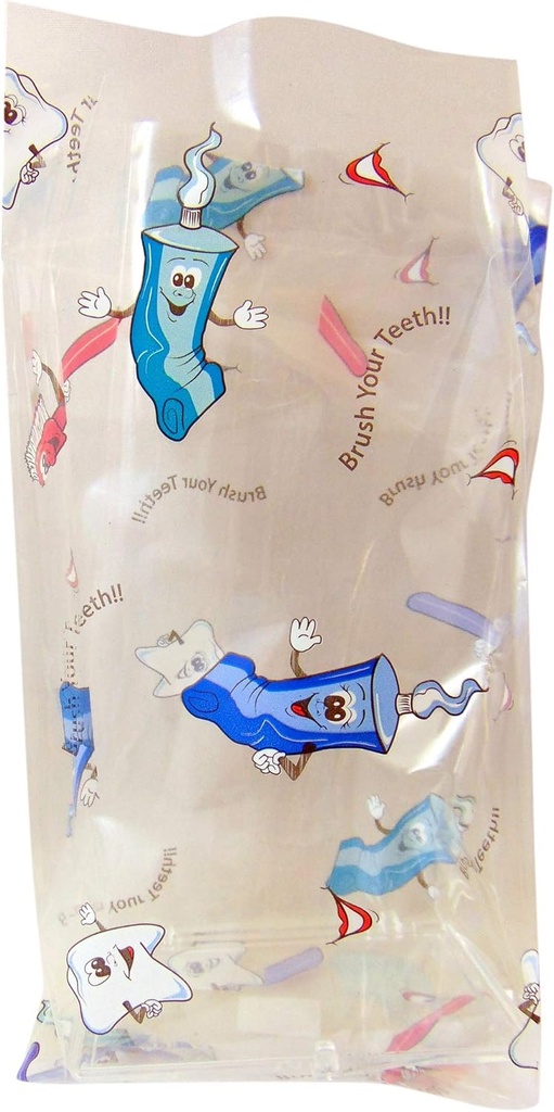 Bolsas de Celofan Diseño Dental con Fuelle 23x10cm Und