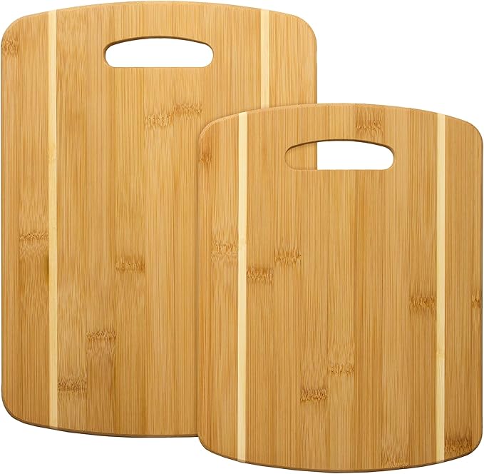 Tablas para Cortar de Bambú a Rayas 2 Unds COOK'S 33x24cm y 18x21.5cm