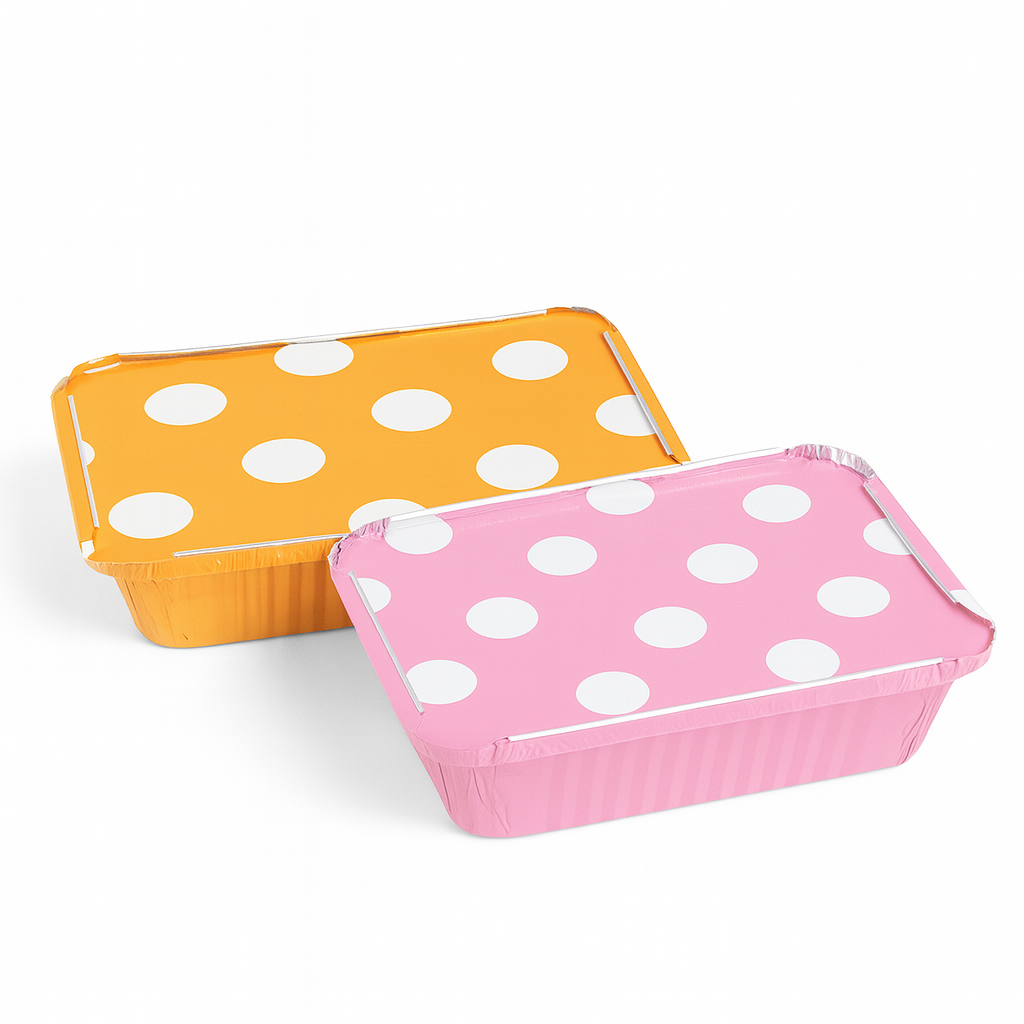 Envase de Aluminio Rectangular 788/990/440ml con Tapa Metalizada Und Varios Colores