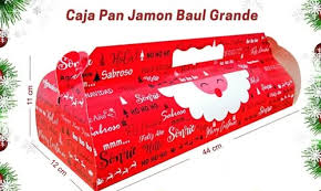 Caja para Pan de Jamon Baul Rojo 44x12x11cm Und CARTONERA CARACAS