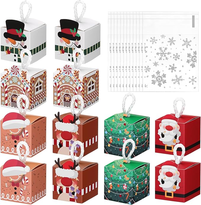 Mini Cajas de Carton 5.5x5.5cm Und Varios Diseños Navideños