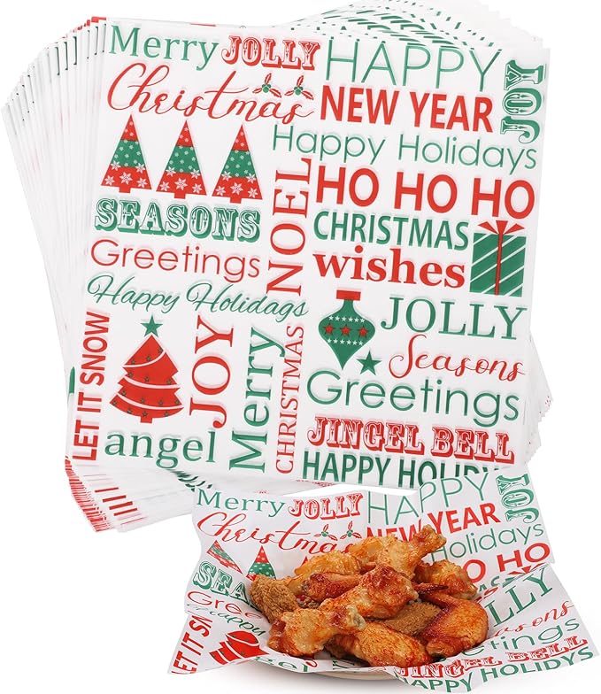 Papel a Prueba de Grasa de Navidad 30x30cm Und Varios Diseños