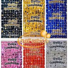 Cortina Metalizada 1mm x 2mm con Estampados de Feliz Dia Und Variados