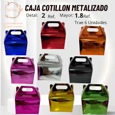 Cotillon de Carton Metalizado 10x15x9.5 Und Varios Colores