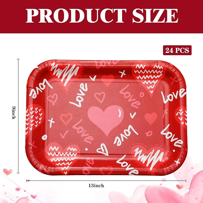Bandeja Roja Rectangular LOVE Und 