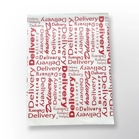 Lamina de Papel Antigrasa Letras Rojas 34x44cm Und