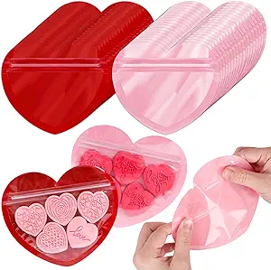 Bolsa en Forma de Corazon Ziploc 10x14cm Und Doble Color