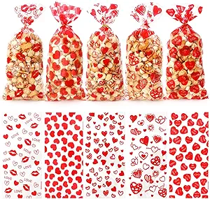 Bolsa de Celofan De Corazones 27.5x12.5cmUnd Varios Diseños