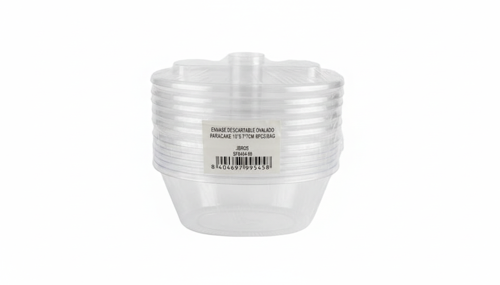 Mini Envase Ovalado Para Postres con Tapa 10x5.7x7cm Paq x 6 Unds Con Cucharitas  