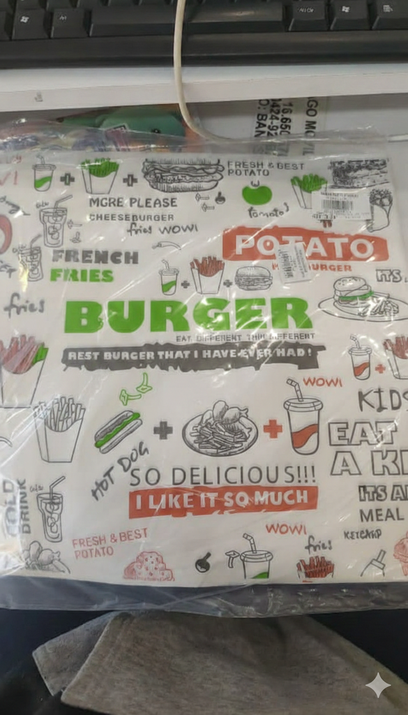 Papel Para Envolver Hamburguesas 29x30cm Und Doble Color 