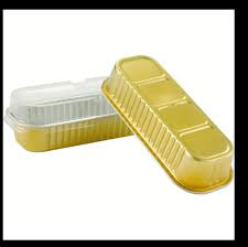 Envase de Aluminio Rectangular con Tapa Transparente 14x5x3cm Und Varios Colores
