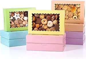 Caja Rectangular con Visor 30x20x6cm Und Varios Colores Pasteles