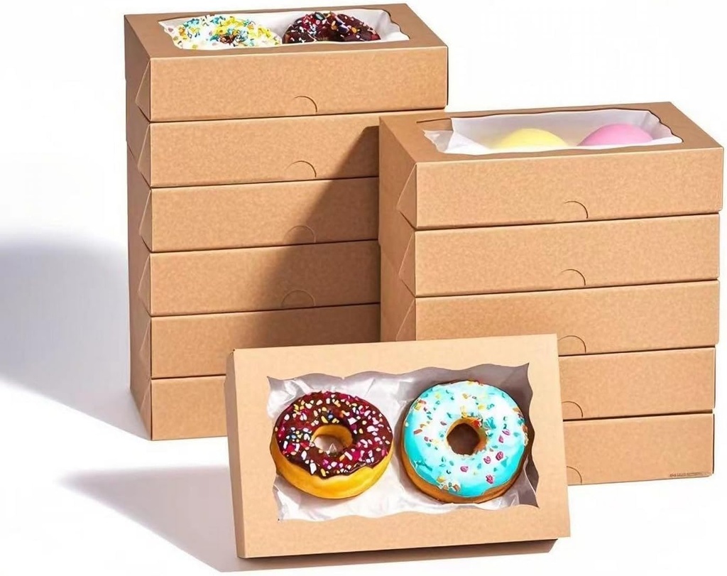 Cajas para Galletas con Ventana Marron 17.78 x 11.00 x 3.81cm Und