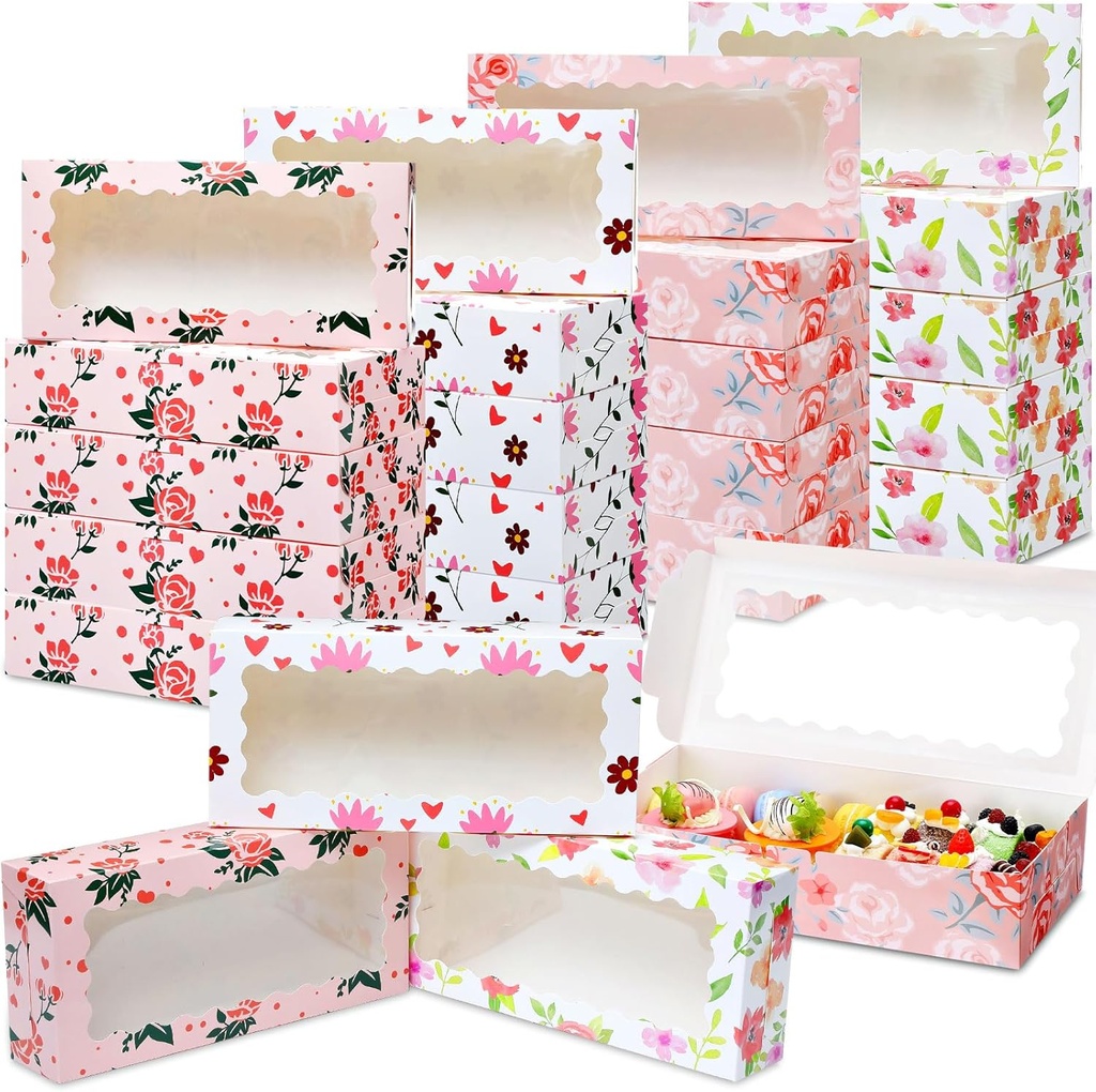 Cajas para Dulces Día de la Madre con Ventana Diseño Floral 31.75 x 13.97 x 6.35 cm Und