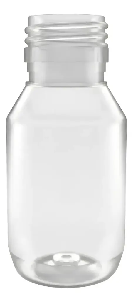 Envase Farmaceutico Pet Tapa Transparente C/Tapa Negra UND Jarabe