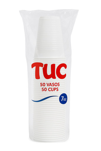 [VAS-PLA-TUC-BASE1] Vasos Plásticos PP 7oz Paq x 25 Unds TUC