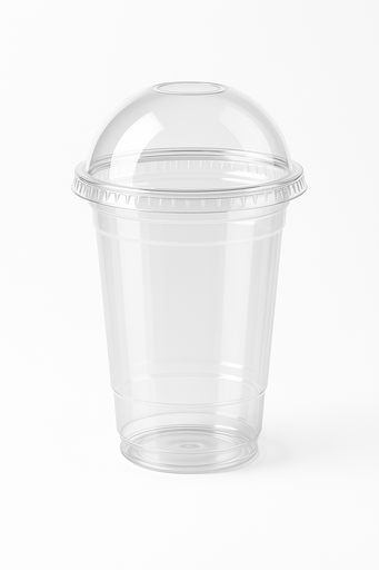 [VAS-PLAS-GEN-BASE1] Vasos Plasticos con Tapa Domo #14 50 Unds Para Malteada