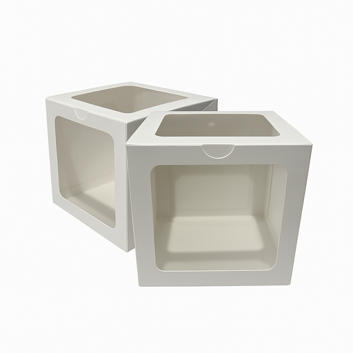 [CAJ-ACE-CAR-BASE1] Caja de Acetato Cuadrada Blanca Multiuso 15x15x15 Und 